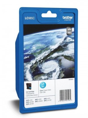 Brother LC-985 ink cartridge cyan standard capacity 260 pages 1-pack blister without alarm