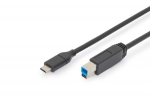 Assmann Kabel połączeniowy USB 3.0 SuperSpeed 5Gbps Typ USB C/B M/M Power Delivery czarny 1.8m
