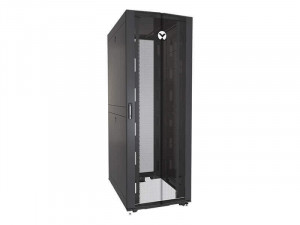 Vertiv Rack 48U 2265mm (96.16?)H x 600mm (23.62?)W x 1215mm (47.83?)D with (1) 77% Perforated Locking Front Door, (2) 77% Perforated Split Locking Rear Doors, Color RAL 7021 Black gray