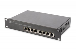 Digitus Switch niezarządzalny Gigabit 10 cali Rack 8-portów, 8x10/100/1000Mbps PoE+ af/at 96W
