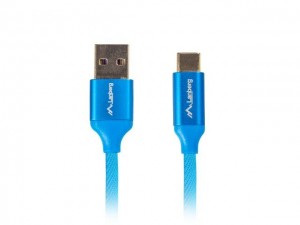 Lanberg Kabel Premium USB CM - AM 2.0, 0.5m niebieski QC 3.0