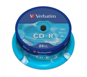 Verbatim CD-R 52x 700MB 25P CB DL Ex Prot 43432