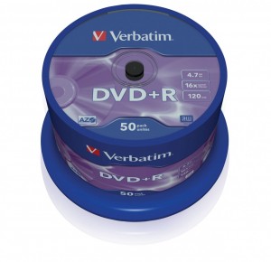 Verbatim 43550 DVD+Rcake box 50 4.7GB 16x matte silver