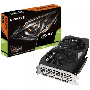 Gigabyte GIG GV-N1660OC-6GD GeForce GTX 1660 6GB OC, 6G GDDR5, 3xDP, HDMI, DVI