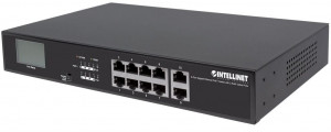 Intellinet Network Solutions 561303 Intellinet Gigabit Switch PoE+ 8x RJ45 130W + 2x UpLink RJ45 Rack 19 LCD