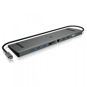 RaidSonic Technology Stacja dokująca IB-DK2106-C Type-C z potrójnym wyjściem wideo, 2x High Speed HDMI typu A, 1x interfejs VGA, trzy interfejsy USB 3.0Single