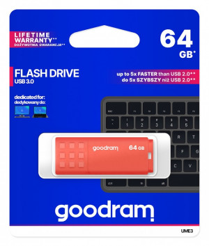 GoodRam Pendrive UME3 64GB USB 3.0 Pomarańczowy