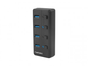 NATEC Hub USB 4 porty Mantis 2 USB 3.0 z włącznikiem + zasilacz
