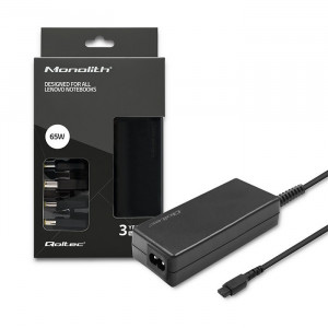 Qoltec Zasilacz specjalizowany do Lenovo | 65W | 4 wtyczki |+kabel zasilający