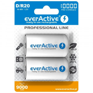 Everactive Akumulatorki R20/D NI-MH 10000 mAh 2 szt. ready to use
