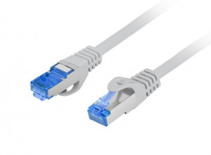 LANBERG Patchcord kat.6a S/FTP CCA 1m Szary