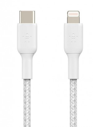 Belkin Kabel Braided USB-C Lightning 2m biały