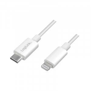 LogiLink Kabel USB-C do złącza Lightning dł.1m Biały
