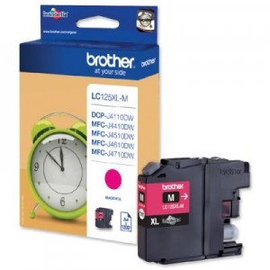 Brother LC125XLM Tusz LC125XLM magenta 1 200str DCP-J4110DW / MFC-J4410DW / MFC-J4510