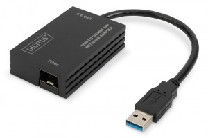 Digitus Karta sieciowa przewodowa USB 3.0 A do RJ45 Gigabit SFP Ethernet 1 Gbps Fiber Chipset RTL8153