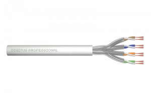 Digitus Kabel teleinformatyczny patchcordowy kat.6A, U/FTP, linka, AWG 27/7, LSOH, 305m, szary, karton
