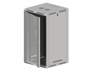 A-LAN Szafa wisząco/stojąca 19' 18U 600x600, drzwi szklane FLAT PACK