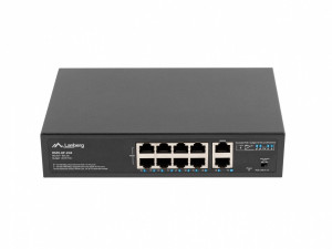 LANBERG Swich 8X100MB POE+/2X 1GB rack RSFE-8P-2GE-120
