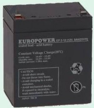 Ever T/AK-12005/0005 Europower rechargeable battery 12V/5Ah T2 (6,35mm)