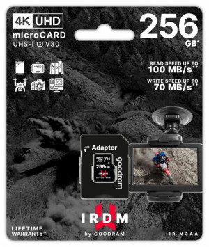 GoodRam Karta microSD IRDM 256GB UHS-I U3 adapter