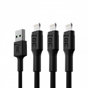 Green Cell Kabel zestaw 3x GC Ray USB - Lightning 200 cm, LED