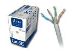 A-LAN Kabel sieciowy DRUT 100% miedź 24 AWG KIU5PVC305 (UTP; 305m; kat. 5e; kolor szary)