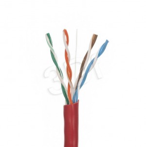 A-LAN Kabel U/UTP typu linka kat.5E PVC Czerwony 100m - 25 lat gwarancji