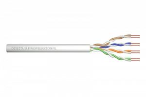 Digitus Kabel teleinformatyczny instalacyjny kat.5e, U/UTP, Dca, drut, AWG 24/1, LSOH, 500m, szary, szpula