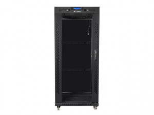 LANBERG Szafa instalacyjna rack stojąca 19 27U 600x600 czarna, drzwi szklane LCD (Flat pack)
