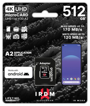 GoodRam Karta pamięci microSD IRDM 512GB UHS-I U3 A2 + adapter
