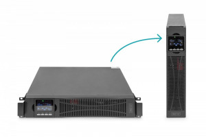 Digitus Zasilacz awaryjny UPS Online Rack 19'/Tower, 10kVA/10kW, 2U, bez baterii (moduł baterii DN-170108)