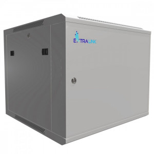 Extralink Szafka wisząca rack 9U 600x600 szara metalowe drzwi