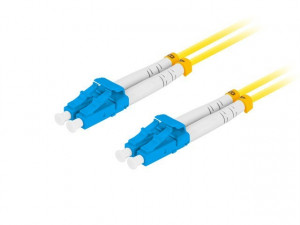 Lanberg Patchcord światłowodowy Sm Lc/Upc-Lc/Upc Duplex 3.0Mm 1M żółty