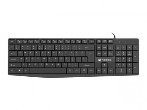 NATEC Klawiatura Nautilus US slim 1.8m Czarna