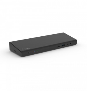 Belkin Stacja dokująca USB C Display Link, obsługa trzech wyświetlaczy do 4K, HDMI, DP, USB C, USB A, GbE, Audio, PD 85w, kompatybilność z Mac/PC/Chrome