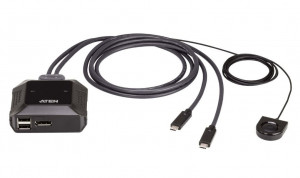 Aten Przełącznik kablowy 2-portowy 4K USB-C DP KVM