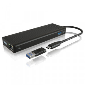 RaidSonic Technology Stacja dokująca IB-DK4080AC 9w1,2x HDMI & 2x DisplayPoprt,USB,Headset combo, LAN, Power delivery up to 100W