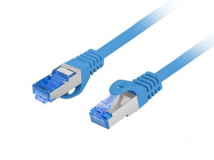 Lanberg Patchcord kat.6a S/FTP LSZH CCA 0.25m niebieski fluke