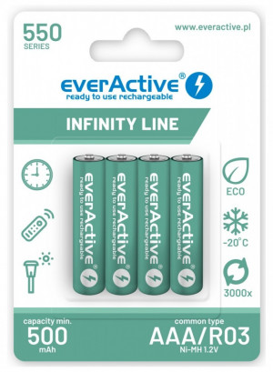 everActive Akumulatory R03/AAA 550 mAH blister 4 szt. Infinity Line technologia ready to use