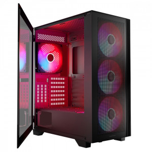 ModeCom Obudowa komputerowa MISTRAL ARGB FLOW MIDI USB 3.0x2 Czarna