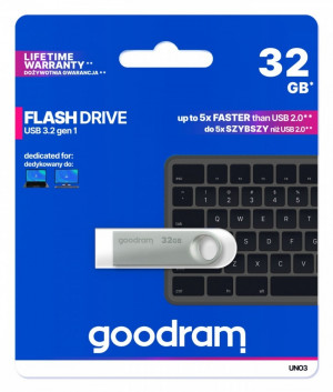 GoodRam Pendrive UNO3 32GB USB 3.2 Gen1 srebrny
