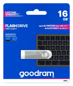 GoodRam Pendrive UNO3 16GB USB 3.2 Gen1 srebrny