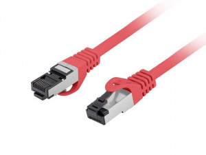 Lanberg Patchcord kat.8.1 S/FTP CU 0.5m czerwony fluke