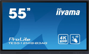 iiyama Monitor interaktywny 55 cali TE5512MIS-B3AG INFRARED,40pkt,IPS,4K,7H,WiFi,VGA,HDMI, USB-c,Wifi,Bluetooth,metal,8ms