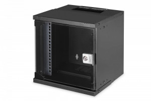 Digitus Szafa sieciowa wisząca 10 cali 6U, SOHO PRO 324 x 316 x 298 mm, nośność 60kg, drzwi szyba, niezłożona, Czarna