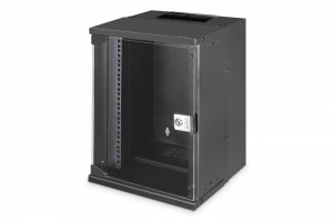 Digitus Szafa sieciowa wisząca 10 cali 9U, SOHO PRO 457 x 316 x 298 mm, nośność 60kg, drzwi szyba, niezłożona, Czarna