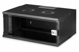 Digitus Szafa sieciowa wisząca 19' 4U, SOHO PRO 240 x 540 x 400 mm, nośność 60kg, drzwi szyba, niezłożona, Czarna