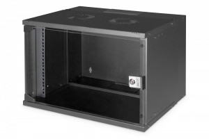 Digitus Szafa sieciowa wisząca 19' 7U, SOHO PRO 370 x 540 x 400 mm, nośność 60kg, drzwi szyba, niezłożona, Czarna