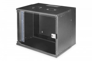 Digitus Szafa sieciowa wisząca 19' 9U, SOHO PRO 460 x 540 x 400 mm, nośność 60kg, drzwi szyba, niezłożona, Czarna