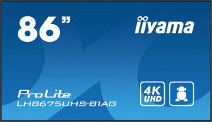 iiyama Monitor 85.6 calowy LH8675UHS-B1A, 24/7,IPS,ANDROID.11,4K,500cd/m2,WiFi,3xHDMI,DP,Daisy/Chain,2xUSB,2x10W,RJ45,iiSignage2,FailOver,SDM,4GB/32GB,metal,